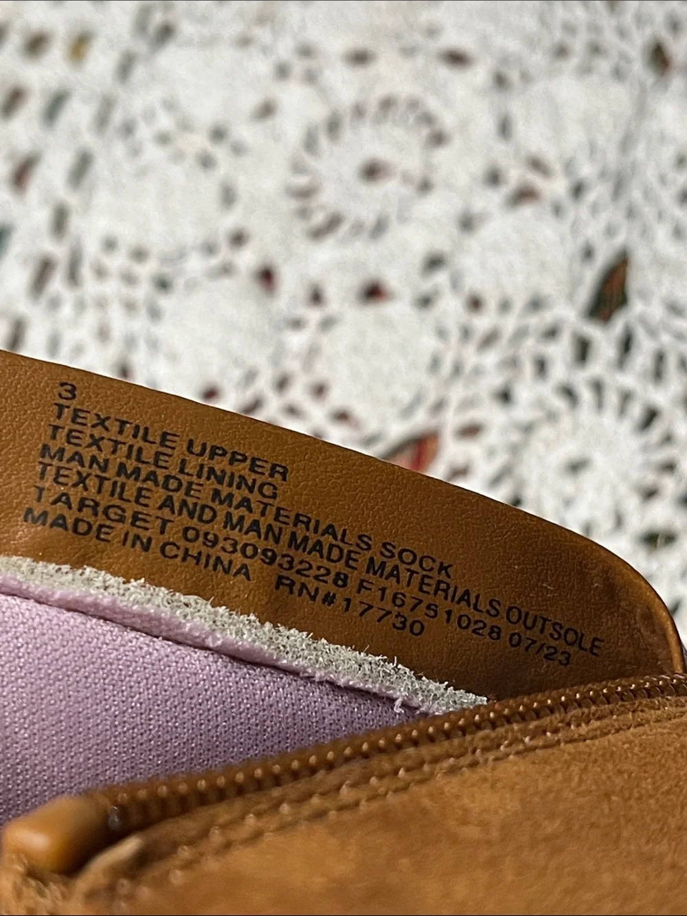 Cat & Jack vegan bootie rust suede inside zip size 3 unisex nonmaring sole